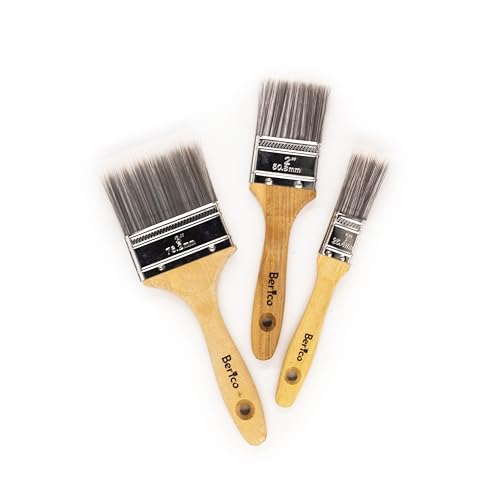 BERICO Flachpinsel - 3er Set - Malerpinsel Lasurpinsel Lackpinsel – Pinsel für alle Lacke, Lasuren & Öle - 25, 50 & 75mm von Berico