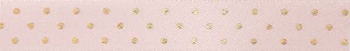 Berisford 15229-15 mm 03 Pink / Gold Shimmer Spot Band 20 m Rolle, Einheitsgröße von Berisfords