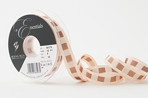 Berisfords 06017900150009GF BLOCK DOT Geschenkband, Cream/Copper, 15 mm von Berisfords