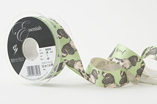 Berisfords 08002900250001HF DOGS Geschenkband, apfelgrün, 25 mm von Berisfords