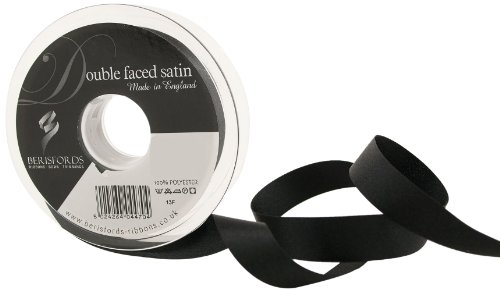 Berisfords 3501 Doppelseitiges Satinband, 20 m x 15 mm, Schwarz von Berisfords