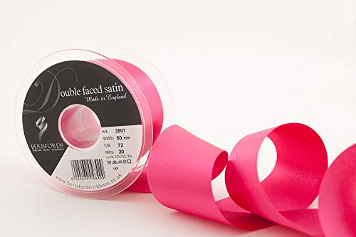 Berisfords 3501 Doppelseitiges Satinband, Polyester, Schockrosa, 50 mm, 20 Berisfords 3501 Doppelseitiges Satinband, Polyester, Schockrosa, 50 mm, 20 von Berisfords