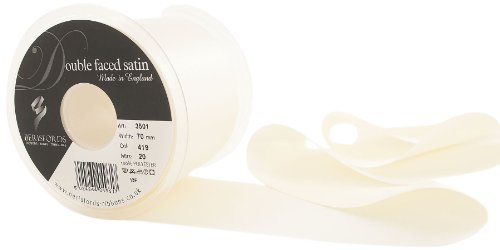 Berisfords 3501 Doppelseitiges Satinband, 20 m x 70 mm, Hochzeitsweiß von Berisfords