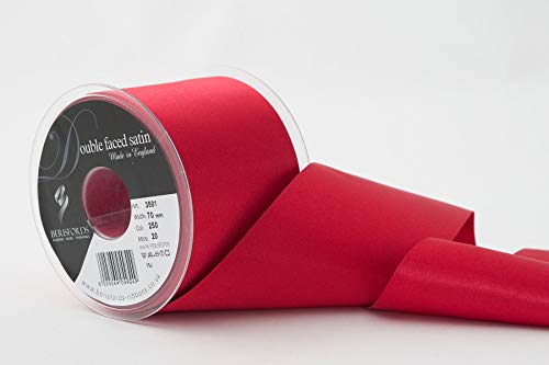 Berisfords 3501 Doppelseitiges Satinband, rot, 70 mm breit, 20 m lang, Polyester Berisfords 3501 Doppelseitiges Satinband, rot, 70 mm breit, 20 m lang, Polyester von Berisfords