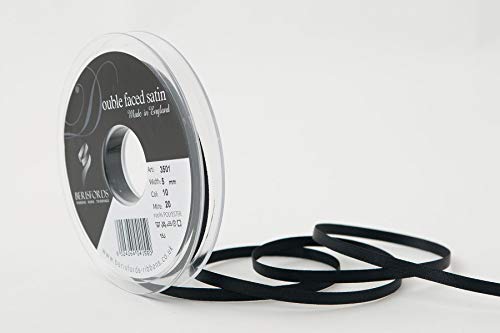 Berisfords 3501 Satinband, Polyester, 5 mm, 10 x 1 x 10 cm, Schwarz 10 von Berisfords