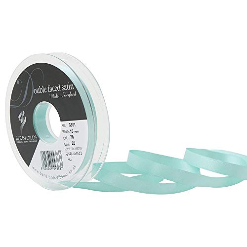 Berisfords 3501 Satinband, doppelseitig, 10 mm, Aqua 78, 10,5 x 10,5 x 1,5 cm Doppelseitiges Band, Polyester, Satin Aqua von Berisfords