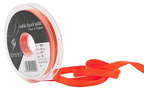 Berisfords 3501 Satinband, doppelseitig, 10 mm-Flame 677 10,5 x 10,5 x 1,5 cm Doppelseitiges Satin Band, Polyester, Flame von Berisfords