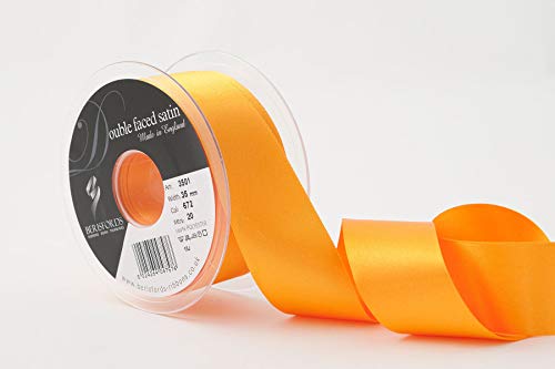 Berisfords 3501 Satinband, doppelseitig, 35 mm, Ringelblume, 10,5 x 10,5 x 672 4.59 cm Doppelseitiges Band, Polyester, Satin Marigold von Berisfords