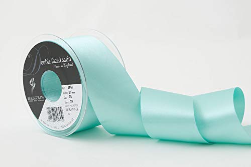 Berisfords 3501 Satinband, doppelseitig, 50 mm, Aqua 78, 10,5 x 10,5 x 5,7 cm Doppelseitiges Band, Polyester, Satin Aqua von Berisfords