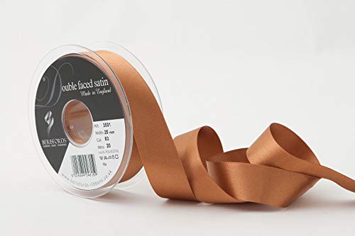 Berisfords 3501 Satinband 25 mm 83, 10,5 x 10,5 x 3 cm Double Face Poly Satinband, Sable von Berisfords