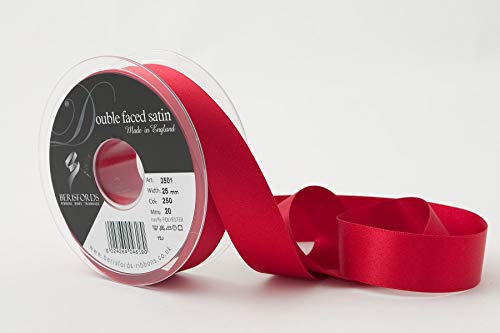 Berisfords 3501 Satinband 25 mm rot 250 10,5 x 10,5 x 3 cm Double Face Poly Satinband, rot von Berisfords