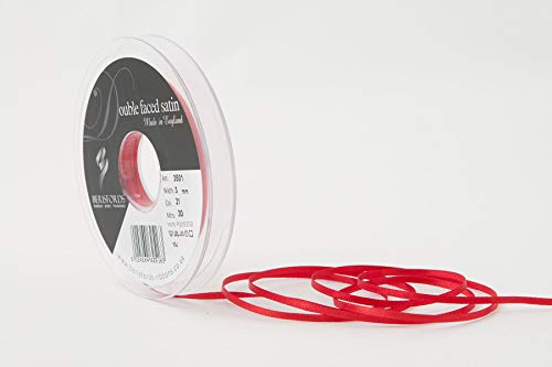 Berisfords 3501 Satinband 3 mm Poppy rot 21 10,5 x 10,5 x 1,3 cm Double Face Poly Satinband, Poppy Red von Berisfords