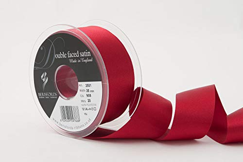 Berisfords 3501 Satinband 35 mm scarletberry 908 10,5 x 10,5 x 4.59 cm Double Face Poly Satinband, Scarlet Berry von Berisfords