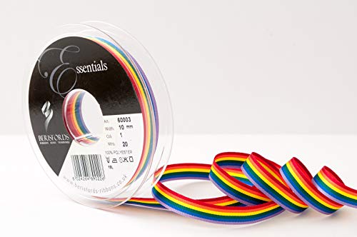 Berisfords 60003 Geschenkband, Polyester, regenbogenfarben, 15 mm von Berisfords