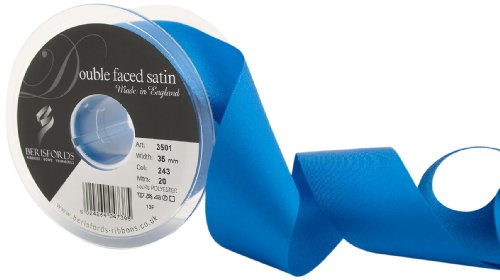 Berisfords 3501 Doppelseitiges Satinband, Polyester, Dark Royal, 35 mm, 20 von Berisfords