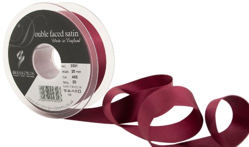 Berisfords 3501 Doppelseitiges Satinband, Polyester, burgunderfarben, 25 mm, 20 Berisfords 3501 Doppelseitiges Satinband, Polyester, burgunderfarben, 25 mm, 20 von Berisfords