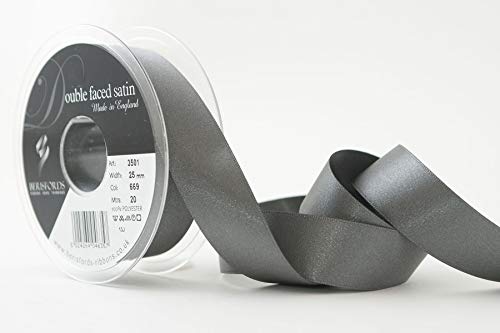 Berisfords Doppelseitiges Polyester-Satinband, 25 mm, Nebelgrau Berisfords Doppelseitiges Polyester-Satinband, 25 mm, Nebelgrau von Berisfords