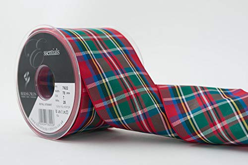 Berisfords Polyester Tartan, Farbmuster Royal Stewart, 70 mm von Berisfords