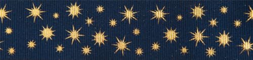Berisfords Polyesterband, Marineblau/Gold, 25 mm x 20 m von Berisfords