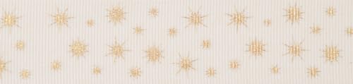 Berisfords Polyesterband, Weiß/Gold, 25 mm x 20 m Berisfords Polyesterband, Weiß/Gold, 25 mm x 20 m von Berisfords