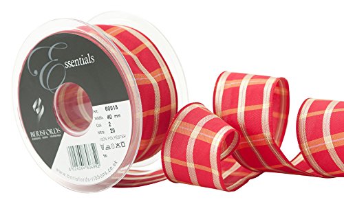 Berisfords Regal Schottenmuster, Scarlet, 40 mm von Berisfords