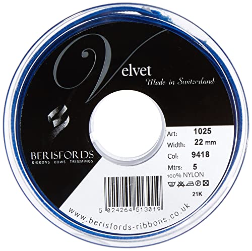 Berisfords Samtband, Samt, königsblau, 10.2 x 3 x 10.2 cm Berisfords Samtband, Samt, königsblau, 10.2 x 3 x 10.2 cm von Berisfords