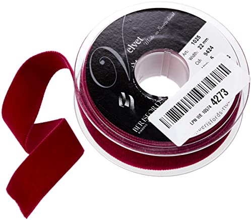 Berisfords Samtband, Samt, Wein, 10.2 x 3 x 10.2 cm, 5 Berisfords Samtband, Samt, Wein, 10.2 x 3 x 10.2 cm, 5 von Berisfords