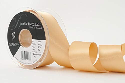 Berisfords 3501 Doppelseitiges Satinband, Polyester, Honey Gold, 35 mm, 20 von Berisfords