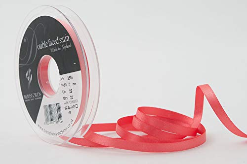 Berisfords 7 mm Polyester Garn Satinband, Coral von Berisfords