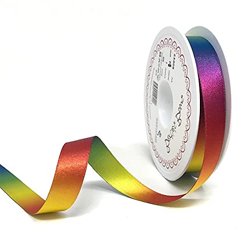 Berisfords Schleifenband, Polyester, Regenbogenfarben, 20 m x 15 mm von Berisfords