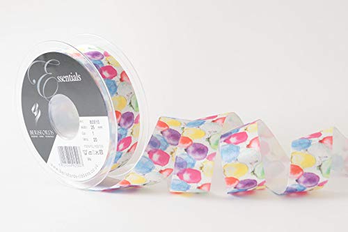 Berisfords Schleifenband für Luftballons, 25 mm, mehrfarbig von Berisfords