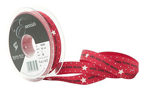 Berisfords Schleifenband mit Liebe von Santa, rot Berisfords Schleifenband mit Liebe von Santa, rot von Berisfords