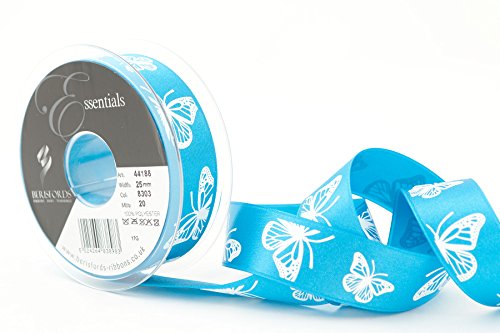 Berisfords Schmetterlinge Satin, Polyester, blau, 102 x 102 x 30 cm, 20 von Berisfords
