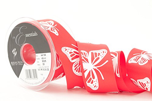Berisfords Schmetterlinge Satin, Polyester, rot, 102 x 102 x 45 cm, 20 von Berisfords