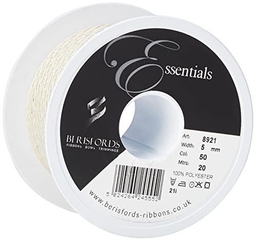 Berisfords Webkordel, 5 mm x 20 m, Cremefarben Berisfords Webkordel, 5 mm x 20 m, Cremefarben von Berisfords