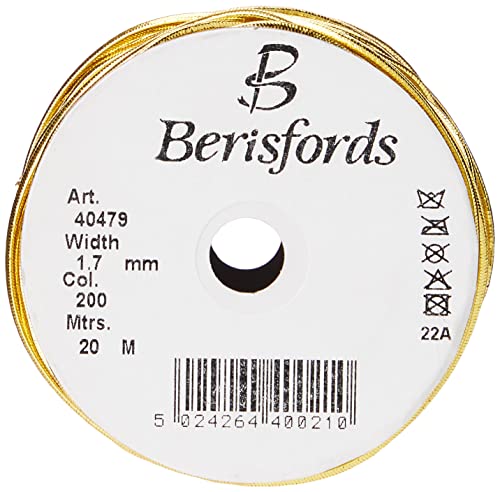 Berisfords rund metallic Elastic Band, Gold, 1,7 mm von Berisfords