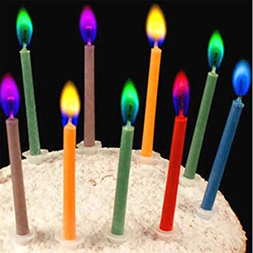 Berkebun Happy Birthday Kuchenkerzen mit lustigen, bunten Kerzenhaltern im Lieferumfang enthalten; für Geburtstagskuchen, um es zu einer magischen Feier zu machen (12) von Berkebun