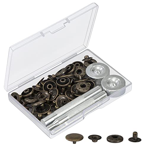 Druckknopf 12 Sets Bronze Kleidung Snaps Taste Metall Snaps Knöpfe mit 4 Install Tools für Schuhe, Jeans, Jeansjacken, Taschen, Leder Handwerk, Brieftasche, Handtasche 15mm Druckknopf 12 Sets Bronze Kleidung Snaps Taste Metall Snaps Knöpfe mit 4 Install Tools für Schuhe, Jeans, Jeansjacken, Taschen, Leder Handwerk, Brieftasche, Handtasche 15mm von Berkelen