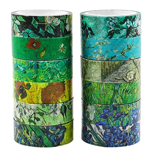 12 Rollen Kunst Washi Tape Blume Dekorative Washi Masking Klebeband Set, 15 MM Breite DIY Papier Handwerk Aufkleber, Dekobandverschönern Geschenkverpackung Kinder Vincent Van Gogh Painting 12 Rollen Kunst Washi Tape Blume Dekorative Washi Masking Klebeband Set, 15 MM Breite DIY Papier Handwerk Aufkleber, Dekobandverschönern Geschenkverpackung Kinder Vincent Van Gogh Painting von Berkin Arts