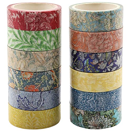 Berkin Arts 12 Rollen Kunst Washi Tape Blume Dekorative Washi Masking Klebeband Set, 15 MM Breite DIY Papier Handwerk Aufkleber, Dekobandverschönern Tagebuch Geschenkpapier William Morris Painting Berkin Arts 12 Rollen Kunst Washi Tape Blume Dekorative Washi Masking Klebeband Set, 15 MM Breite DIY Papier Handwerk Aufkleber, Dekobandverschönern Tagebuch Geschenkpapier William Morris Painting von Berkin Arts