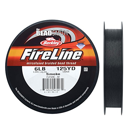 Fireline Braided Beading Thread, 6 LB Test and .008" Thick, 125 Yards, Smoke Gray von Fireline