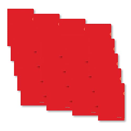 Berlingo Aktenhülle, 20 Stück, A4 Format, 50 Blatt, 180 Mikron, hochwertiges PP-Kunstoff, für das Büro, das Home Office oder die Schule und Uni (Rot) von Berlingo