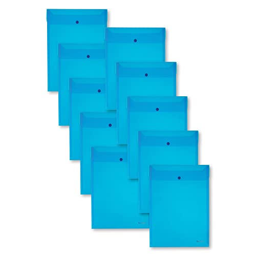 Berlingo Dokumententasche, A4 Format, PP, 100 Blatt, 180 Mikron, Druckknopf Verschluss (vertikal, blau) von Berlingo