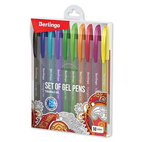Berlingo Gelstifte Set, Kugelschreiber, mit Kappe, Mehrfarben, 0,8 mm Strichbreite, für das Büro, das Home Office oder die Schule und Uni (Triangle Gel, 10 Stück) Berlingo Gelstifte Set, Kugelschreiber, mit Kappe, Mehrfarben, 0,8 mm Strichbreite, für das Büro, das Home Office oder die Schule und Uni (Triangle Gel, 10 Stück) von Berlingo