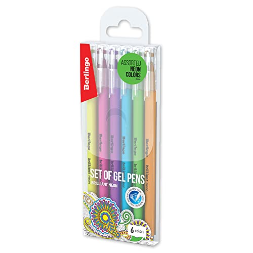 Berlingo Gelstifte Set, Kugelschreiber, mit Kappe, Mehrfarben, 0,8 mm Strichbreite, für das Büro, das Home Office oder die Schule und Uni von Berlingo