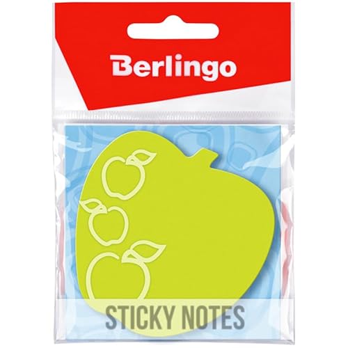 Berlingo Klebezettel Block, 70x70 mm, 1 Blöck, 50 Blatt pro Block, klebende Notizzettel für Notizen und To-Do-Listen, Serie Apfel, neon farben, grün Berlingo Klebezettel Block, 70x70 mm, 1 Blöck, 50 Blatt pro Block, klebende Notizzettel für Notizen und To-Do-Listen, Serie Apfel, neon farben, grün von Berlingo