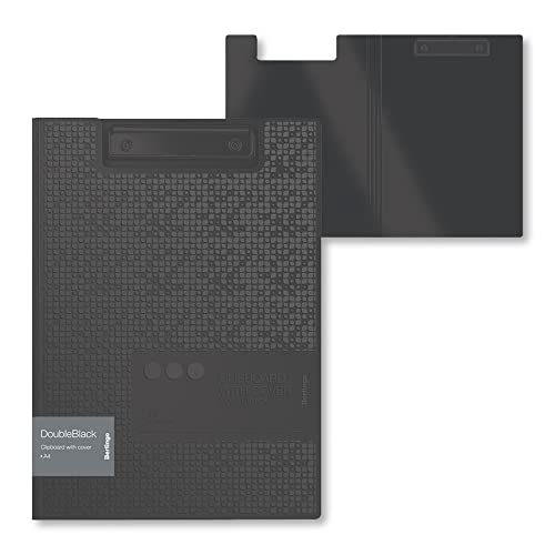 Berlingo Klemmbrett, 1 Stück, A4 Format, 320 x 255 mm, 100 Blatt, mit Metallclip, für das Büro, das Home Office oder die Schule und Uni (Double Black) von Berlingo