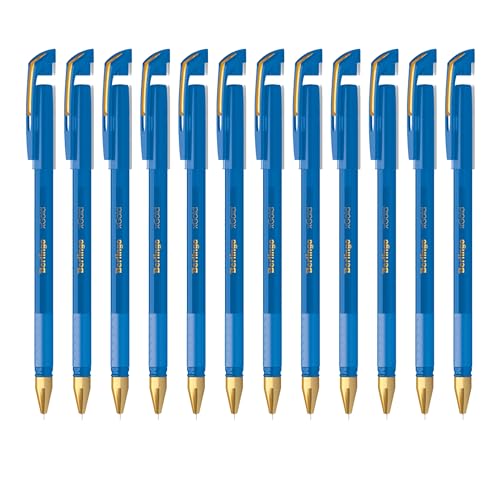 Berlingo Kugelschreiber Set, 12 Stück, mit Kappe, 0,7 mm Strichbreite, für das Büro, das Home Office oder die Schule und Uni, Serie xGold (Blau) von Berlingo