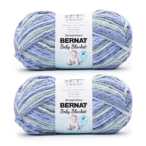 Bernat Babydecke, schönes blaues Garn – 2 Packungen mit 300 g – Polyester – 6 super sperrig – 220 Meter – Stricken/Häkeln von Bernat