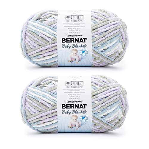 Bernat Babydecke Cloud Nine Garn – 2 Packungen mit 300 g – Polyester – 6 super sperrig – 220 Meter – Stricken/Häkeln von Bernat